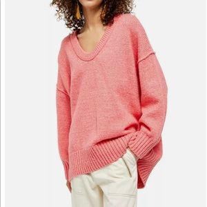 Free People Brookside Slouchy Sweater Pink Small